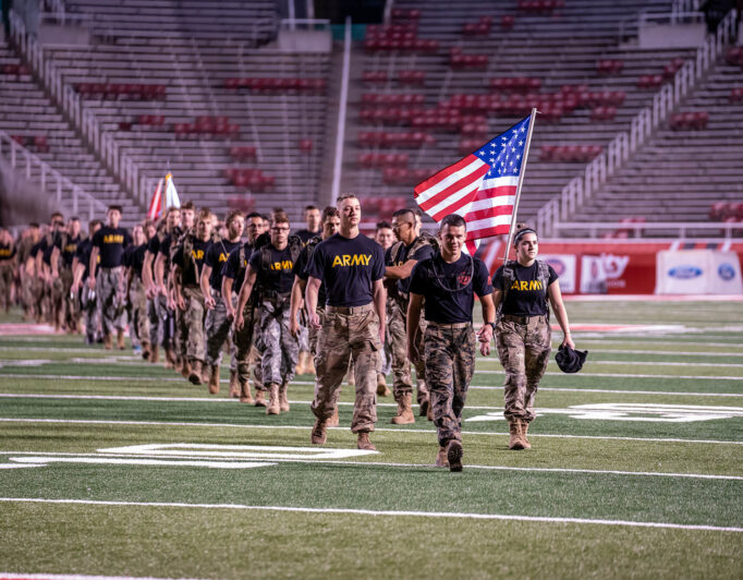 ROTC-9-11-Event-2-682×532 many ROTC students during an event in the stadium